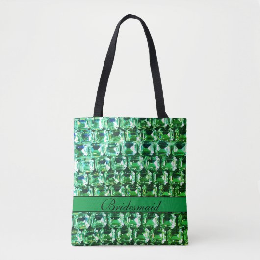 Groene diamanten, groene edelstenen,  juwelen tote bag (Voorkant)