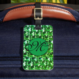 Groene diamanten, groene edelstenen sieraden bagagelabel