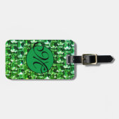 Groene diamanten, groene edelstenen sieraden bagagelabel (Voorkant horizontaal)