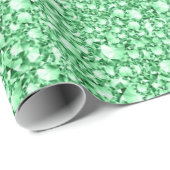 Groene diamanten kijken naar Glitter Patter Cadeaupapier (Rol Hoek)