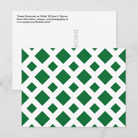 Groene diamanten op wit briefkaart (Voorkant / Achterkant)