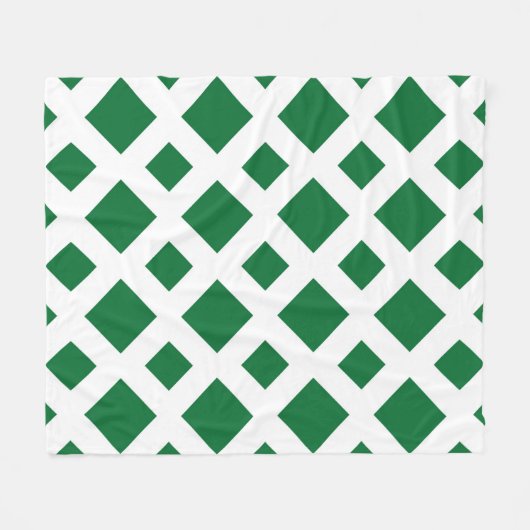 Groene diamanten op wit fleece deken (Voorkant (Horizontaal))