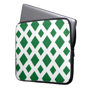 Groene diamanten op wit laptop sleeve