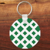 Groene diamanten op wit sleutelhanger (Voorkant)