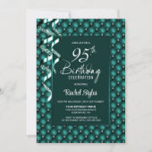 Groene Diamanten Patroon 95e Verjaardagsfeestje Kaart (Voorkant)