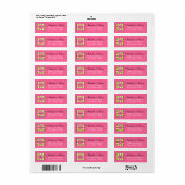 Groene Diamantpatroon Monogram Roze, Zwart, Wit Etiket (Full Sheet)