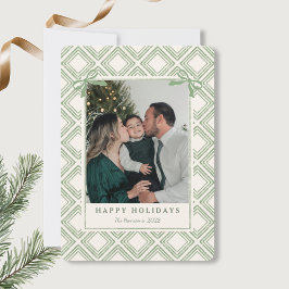 Groene diamantpatroon vakantiekaart voor preppy ty