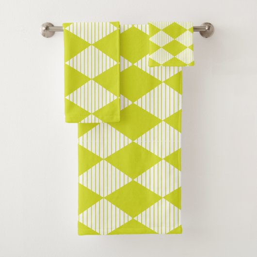 Groene diamantstrepen bad handdoek (Insitu)