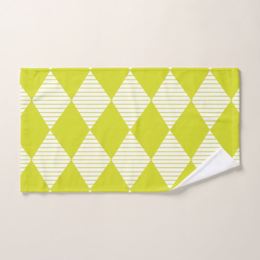 Groene diamantstrepen bad handdoek (Handdoek)