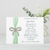 Groene Diamond Bow Bridal Shower Kaart (Staand voorkant)