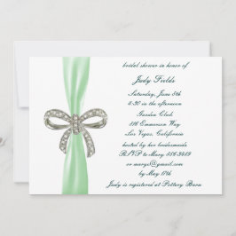Groene Diamond Bow Bridal Shower Kaart