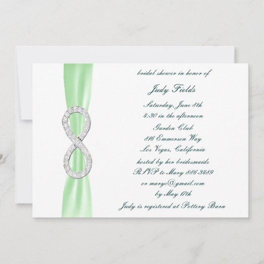 Groene Diamond Infinity Bridal Shower Kaart (Voorkant)