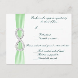 Groene Diamond Infinity Bruiloft Respons Kaart