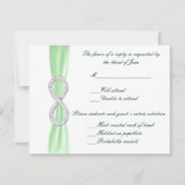 Groene Diamond Infinity Bruiloft Respons Kaart (Voorkant)