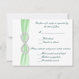 Groene Diamond Infinity Bruiloft Respons Kaart