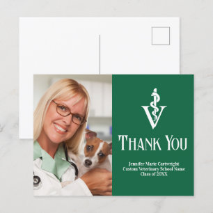 Groene Dierenarts Foto Aangepaste Dankjewel Briefkaart