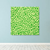 Groene dierenprinthuid van luipaard - fijne kunst canvas afdruk (Insitu (Houten vloer))