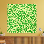 Groene dierenprinthuid van luipaard - fijne kunst canvas afdruk (Insitu (Woonkamer))
