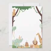 Groene dierensafari waterverf geboortebestuuring k kaart (Achterkant)