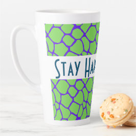 Groene dierlijke afdruk op maat latte mok