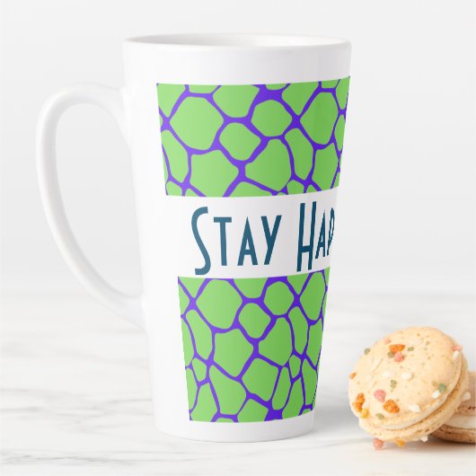 Groene dierlijke afdruk op maat latte mok (In situ)