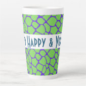 Groene dierlijke afdruk op maat latte mok (Voorkant)