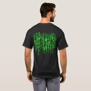 Groene digitale coderegen – Cyberpunk Matrix-stijl T-shirt