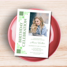 Groene Digitale Lijst Hoek Foto Verjaardag