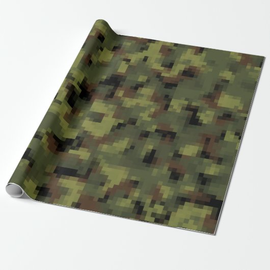 Groene digitale militaire campagne cadeaupapier (Uitgerold)