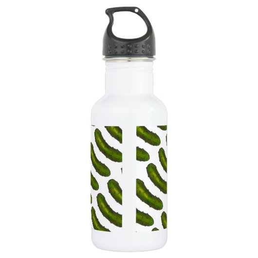 Groene Dill Pickle Pickles Water Bottle Waterfles (Achterkant)