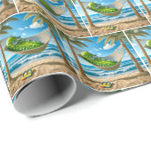 Groene dille augurk in een hangmat cadeaupapier (Rol Hoek)