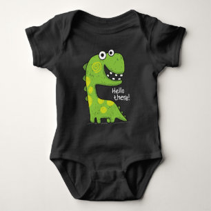 Groene dino baby bodysuit