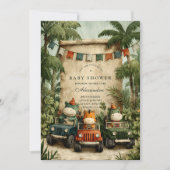 Groene Dino Baby Shower Kaart (Voorkant)