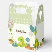 Groene dino kinder speelgoed verjaardagsfeestje bedankdoosjes (Geopend)