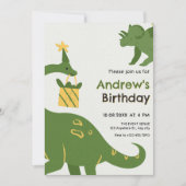 Groene dino verjaardag kaart (Voorkant)