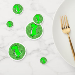 Groene Dino Waterverf Baby shower Confetti
