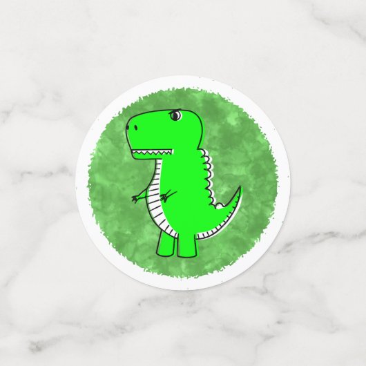 Groene Dino Waterverf Baby shower Confetti (Kleine voorkant)