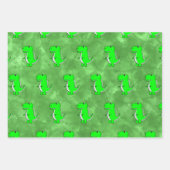 Groene Dino Waterverf Baby shower Inpakpapier Vel (Voorkant 2)