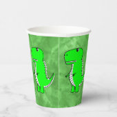 Groene Dino Waterverf Baby shower Papieren Bekers (Rechts)
