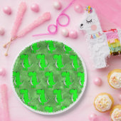Groene Dino Waterverf Baby shower Papieren Bordje (Feest)