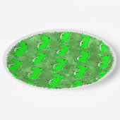 Groene Dino Waterverf Baby shower Papieren Bordje (Gekanteld)