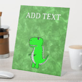 Groene Dino Waterverf Baby shower Reclamebord Met Voetstuk (Insitu)