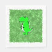 Groene Dino Waterverf Baby shower Servet (Voorkant)