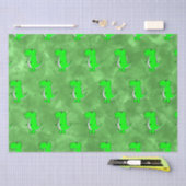 Groene Dino Waterverf Baby shower Tissuepapier (Craft)