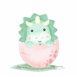 Groene Dinosaur Baby shower Cake Topper Cutout Staand Fotobeeldje