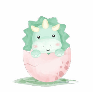 Groene Dinosaur Baby shower Cake Topper Cutout Staand Fotobeeldje