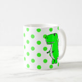 Groene Dinosaur Green Polka Dots Coffee Mok (Voorkant rechts)