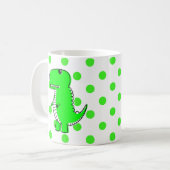 Groene Dinosaur Green Polka Dots Coffee Mok (Voorkant links)