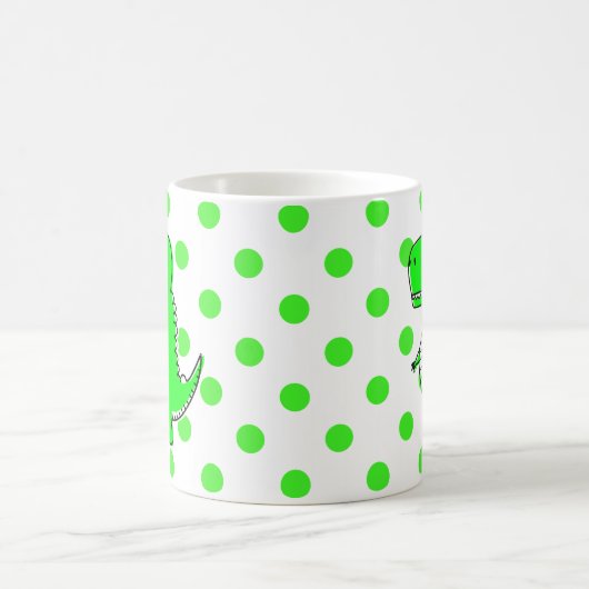 Groene Dinosaur Green Polka Dots Coffee Mok (Center)