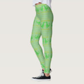 groene dinosaur hanukkah lelijke trui leggings (Links)